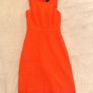 J. Crew Orange Sleeveless Sheath Midi Dress